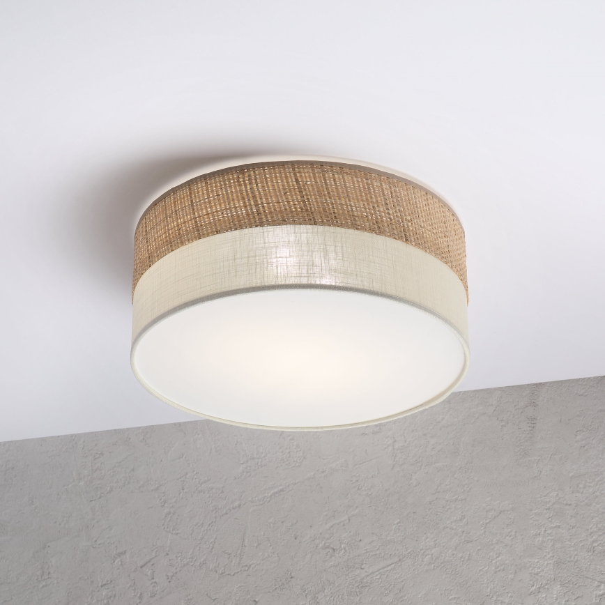 Loftlampe SIRJA DOUBLE BOHO 2xE14/15W/230V Ø 35 cm beige/creme