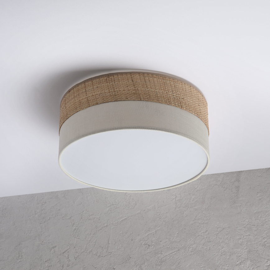 Loftlampe SIRJA DOUBLE BOHO 2xE14/15W/230V Ø 35 cm beige/creme