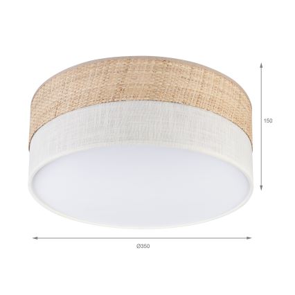 Loftlampe SIRJA DOUBLE BOHO 2xE14/15W/230V Ø 35 cm beige/creme