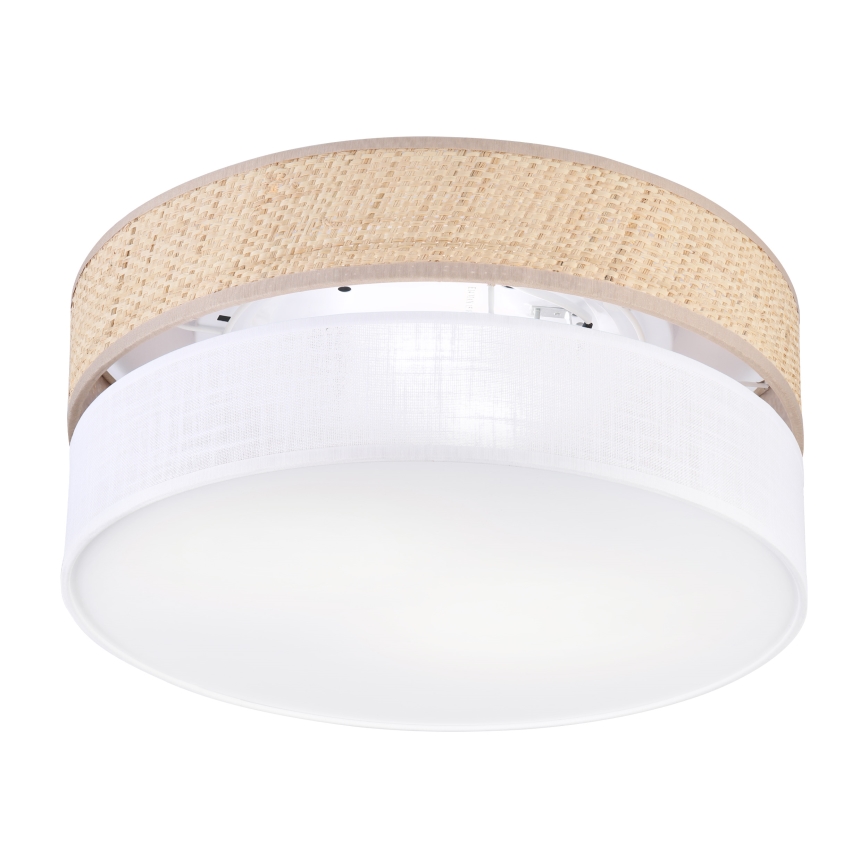 Loftlampe SIRJA DOUBLE BOHO 2xE14/15W/230V Ø 35 cm beige/hvid