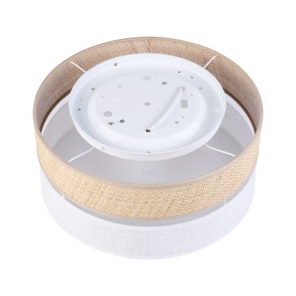 Loftlampe SIRJA DOUBLE BOHO 2xE14/15W/230V Ø 35 cm beige/hvid