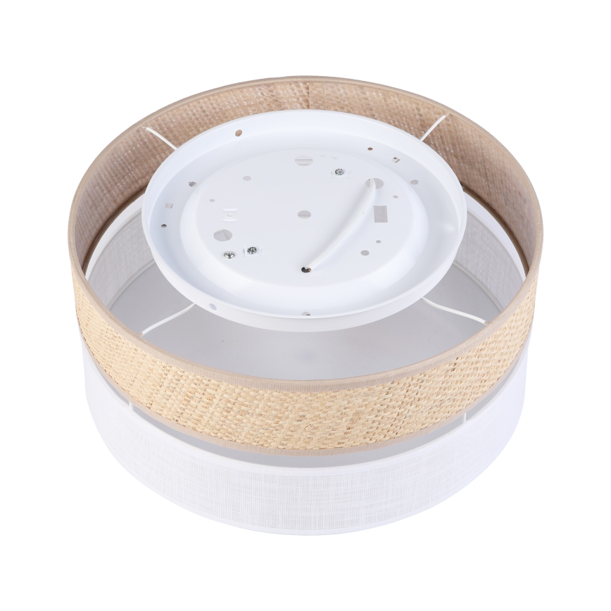 Loftlampe SIRJA DOUBLE BOHO 2xE14/15W/230V Ø 35 cm beige/hvid