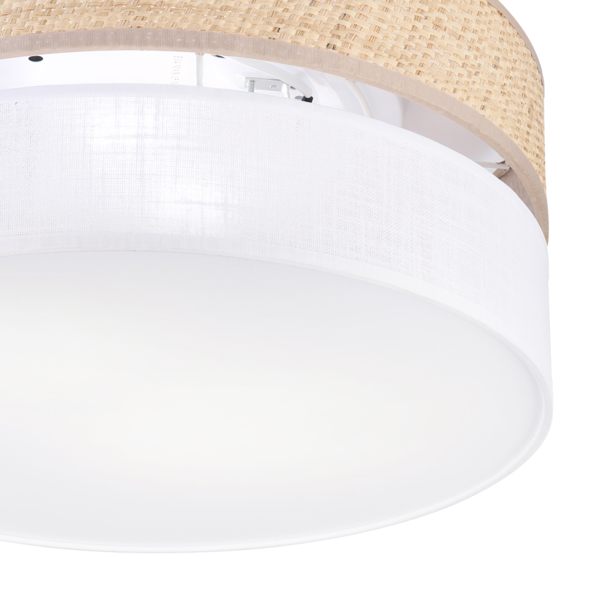 Loftlampe SIRJA DOUBLE BOHO 2xE14/15W/230V Ø 35 cm beige/hvid