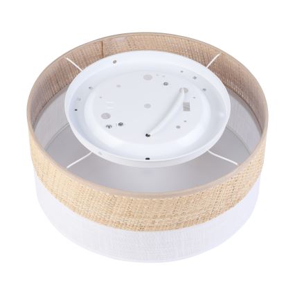 Loftlampe SIRJA DOUBLE BOHO 2xE14/15W/230V Ø 35 cm beige/hvid
