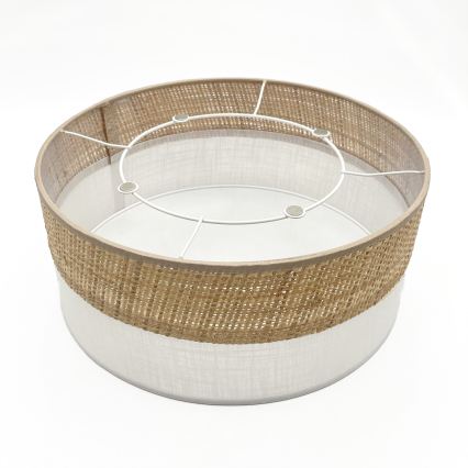 Loftlampe SIRJA DOUBLE BOHO 2xE14/15W/230V Ø 35 cm beige/hvid