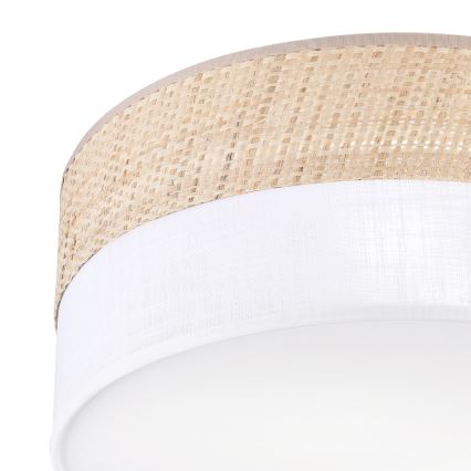 Loftlampe SIRJA DOUBLE BOHO 2xE14/15W/230V Ø 35 cm beige/hvid