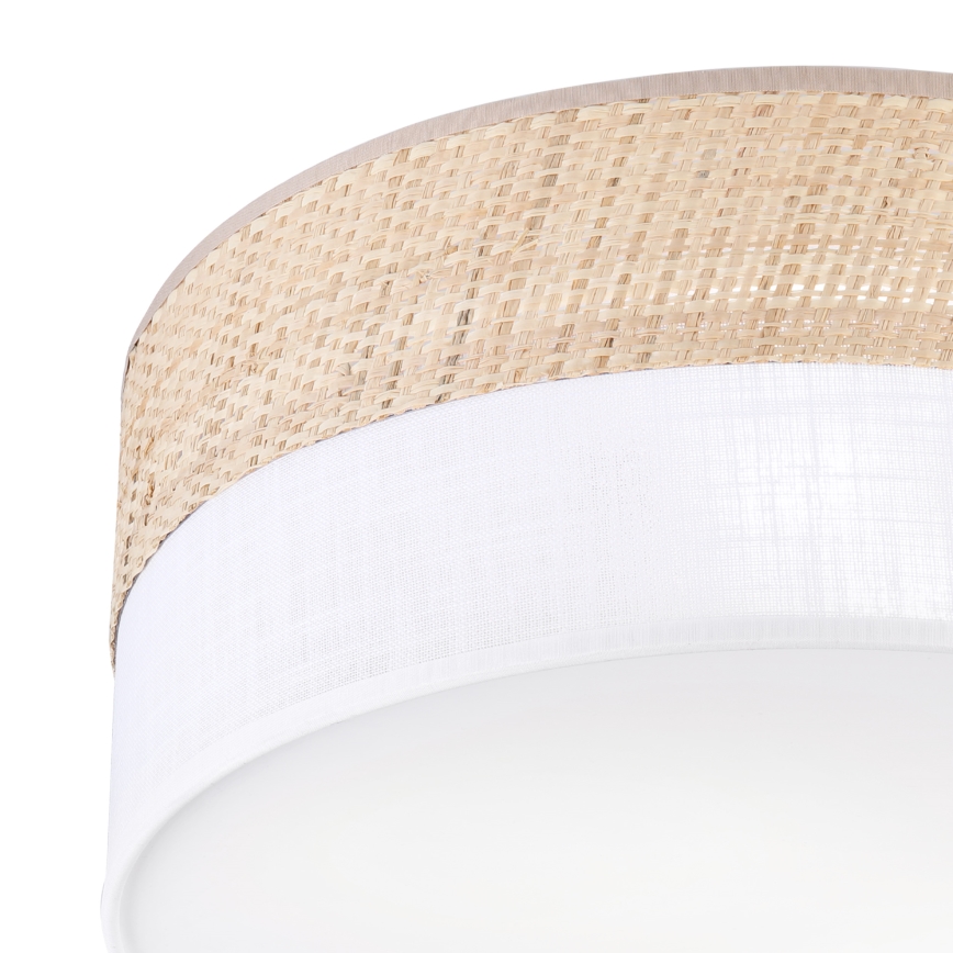 Loftlampe SIRJA DOUBLE BOHO 2xE14/15W/230V Ø 35 cm beige/hvid