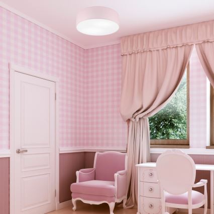 Loftlampe SIRJA PASTEL 2xE27/15W/230V Ø 45 cm lyserød