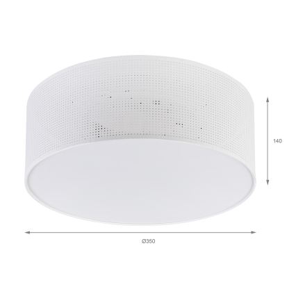 Loftlampe SIRJA PLISADO 2xE27/15W/230V Ø 35 cm hvid