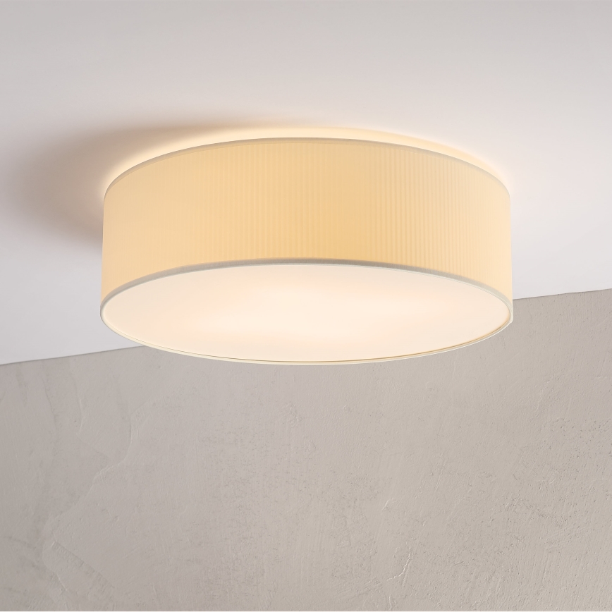 Loftlampe SIRJA PLISADO 4xE27/15W/230V Ø 45 cm cremefarvet