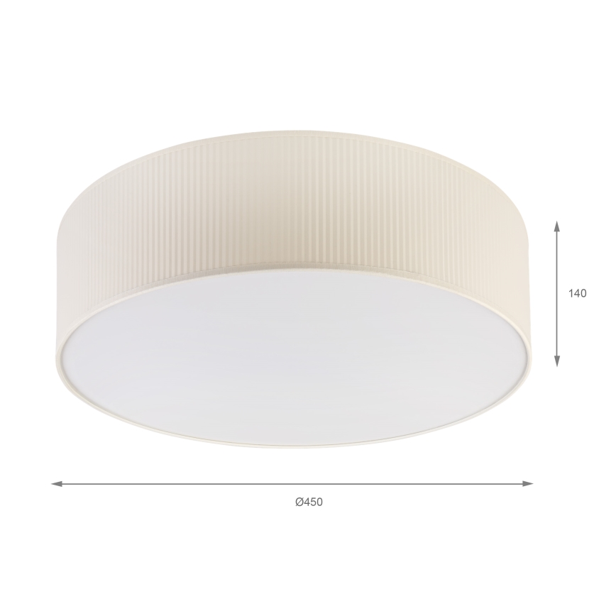Loftlampe SIRJA PLISADO 4xE27/15W/230V Ø 45 cm cremefarvet