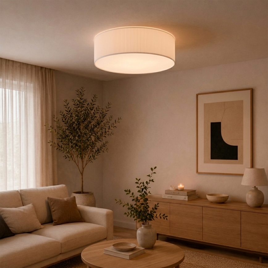 Loftlampe SIRJA PLISADO 4xE27/15W/230V Ø 45 cm hvid
