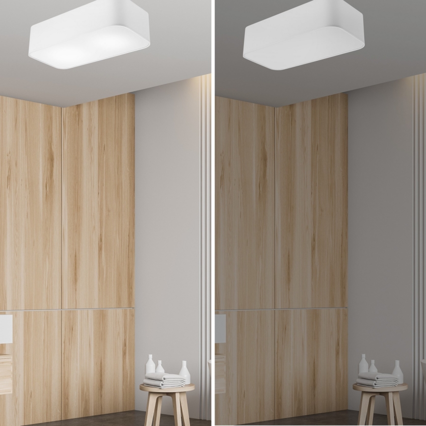 Loftlampe SIRJA SQUARE 2xE27/15W/230V hvid