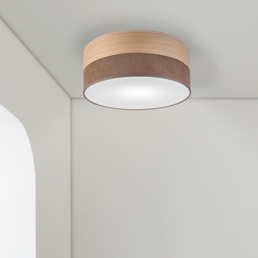 Loftlampe SIRJA WOOD 1xE27/15W/230V diameter 35 cm brun/eg