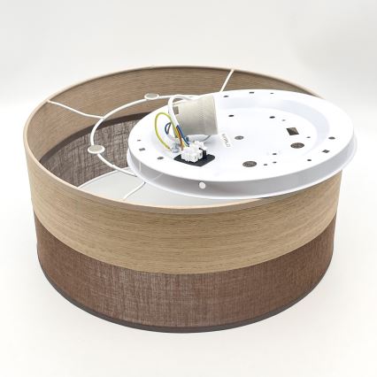 Loftlampe SIRJA WOOD 1xE27/15W/230V diameter 35 cm brun/eg