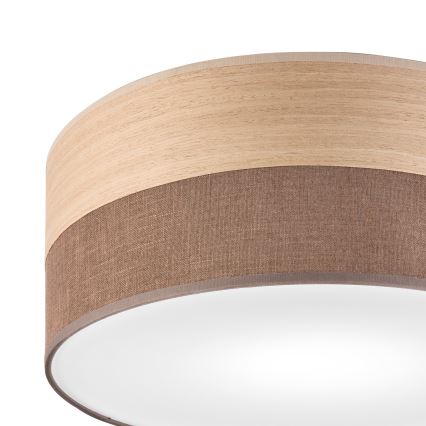 Loftlampe SIRJA WOOD 1xE27/15W/230V diameter 35 cm brun/eg