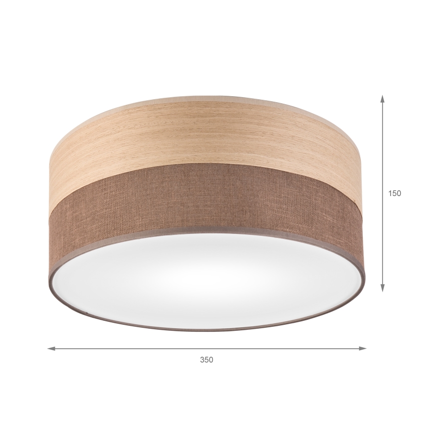 Loftlampe SIRJA WOOD 1xE27/15W/230V diameter 35 cm brun/eg