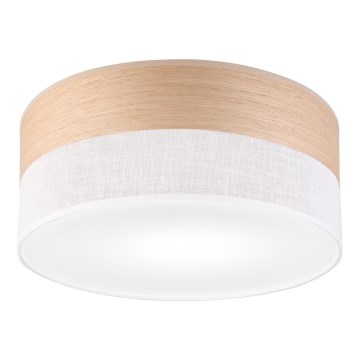 Loftlampe SIRJA WOOD 1xE27/15W/230V diameter 35 cm hvid/eg