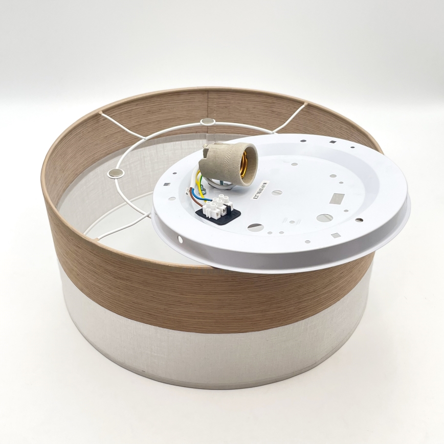 Loftlampe SIRJA WOOD 1xE27/15W/230V diameter 35 cm hvid/eg