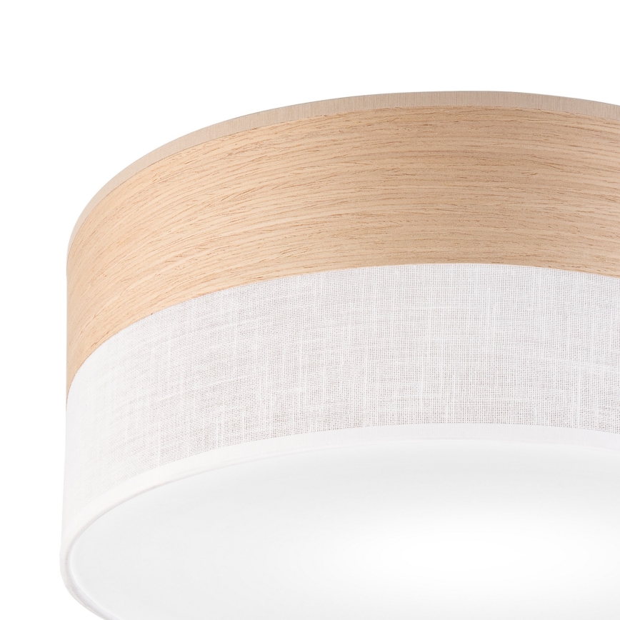 Loftlampe SIRJA WOOD 1xE27/15W/230V diameter 35 cm hvid/eg