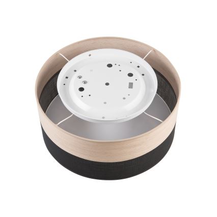 Loftlampe SIRJA WOOD 1xE27/15W/230V diameter 35 cm sort/eg
