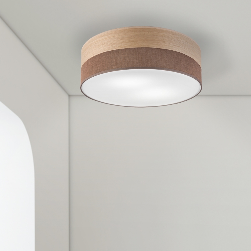 Loftlampe SIRJA WOOD 2xE27/15W/230V diameter 45 cm brun/eg