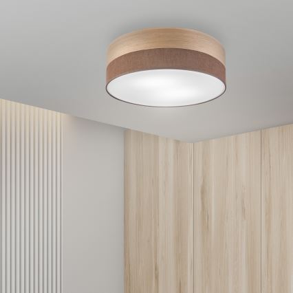 Loftlampe SIRJA WOOD 2xE27/15W/230V diameter 45 cm brun/eg