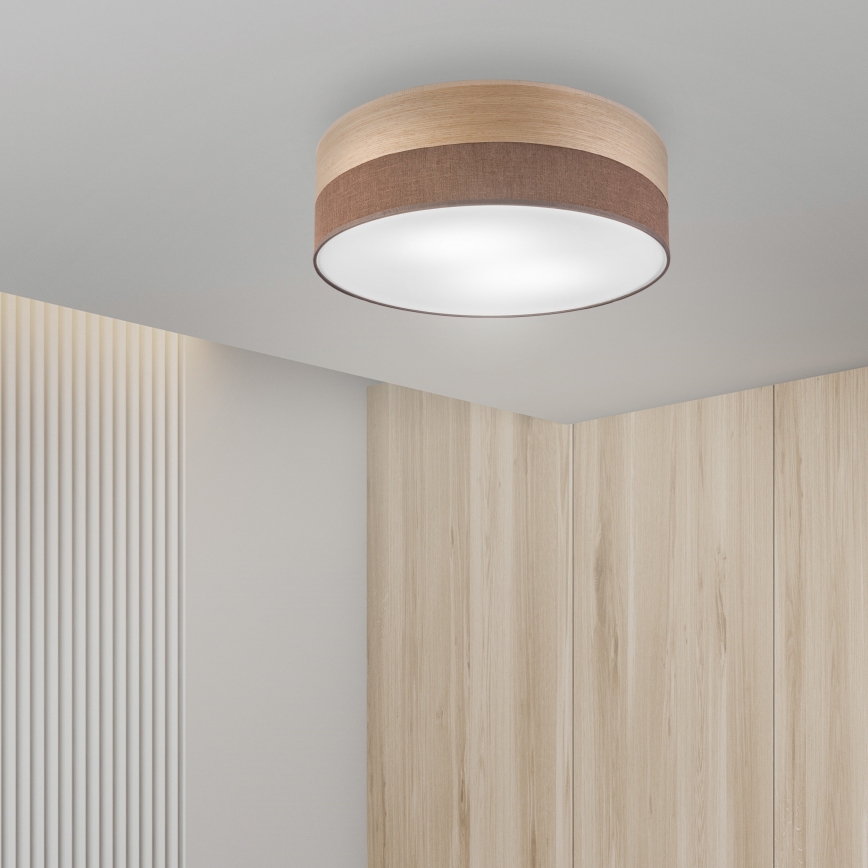 Loftlampe SIRJA WOOD 2xE27/15W/230V diameter 45 cm brun/eg