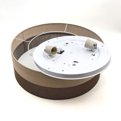 Loftlampe SIRJA WOOD 2xE27/15W/230V diameter 45 cm brun/eg