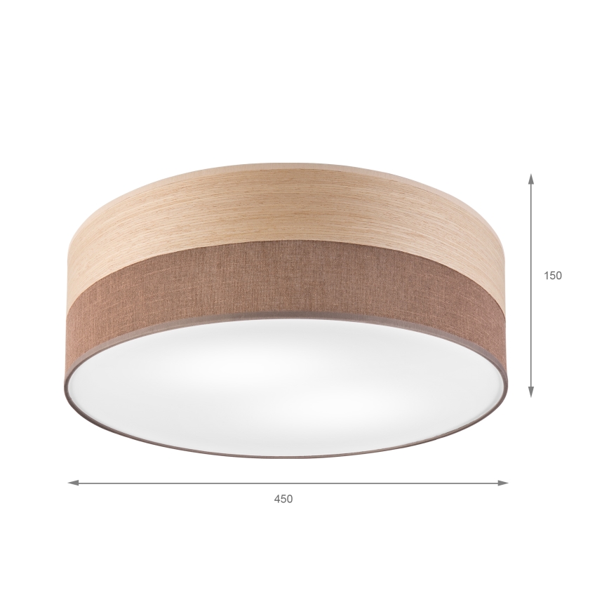Loftlampe SIRJA WOOD 2xE27/15W/230V diameter 45 cm brun/eg