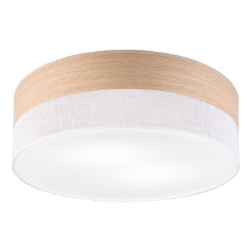 Loftlampe SIRJA WOOD 2xE27/15W/230V diameter 45 cm hvid/eg