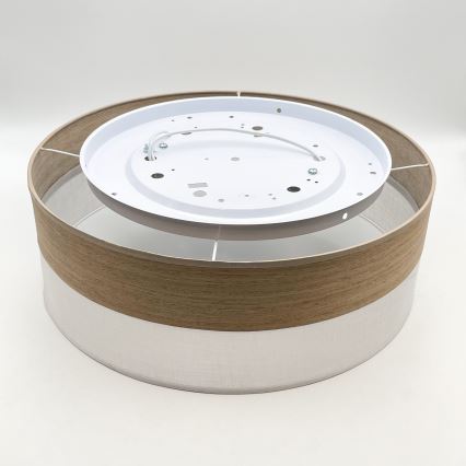 Loftlampe SIRJA WOOD 2xE27/15W/230V diameter 45 cm hvid/eg
