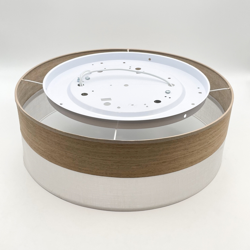 Loftlampe SIRJA WOOD 2xE27/15W/230V diameter 45 cm hvid/eg