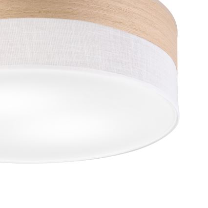 Loftlampe SIRJA WOOD 2xE27/15W/230V diameter 45 cm hvid/eg