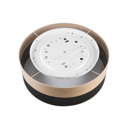 Loftlampe SIRJA WOOD 2xE27/15W/230V diameter 45 cm sort/eg