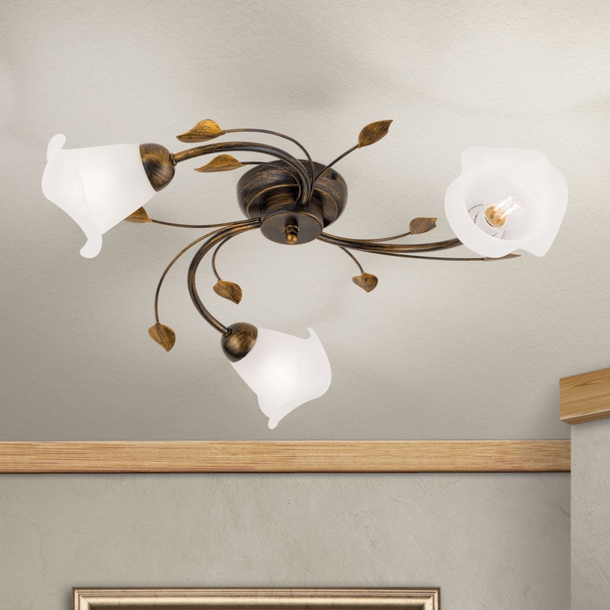 Loftlampe SISI 3xE14/40W/230V diameter 60 cm bronze/patina