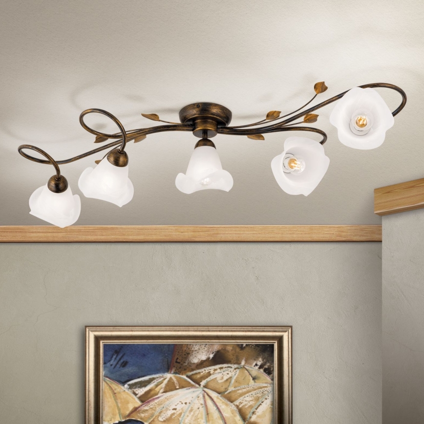 Loftlampe SISI 5xE14/40W/230V bronze/patina