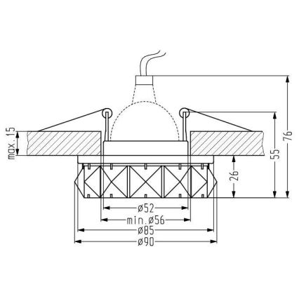 Loftlampe SK-83 MR16 1xGU5,3/50W/12V