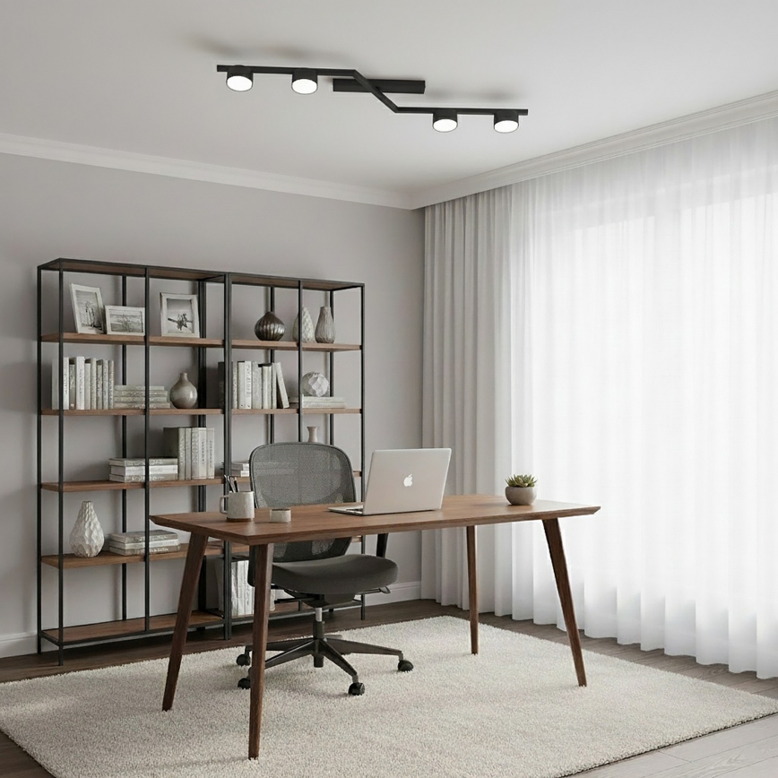 Loftlampe SKAN 4xGX53/12W/230V sort