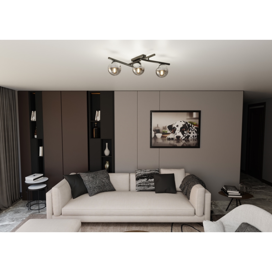Loftlampe SMART 3xE14/10W/230V sort/grå