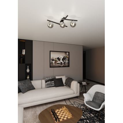 Loftlampe SMART 3xE14/10W/230V sort/grå