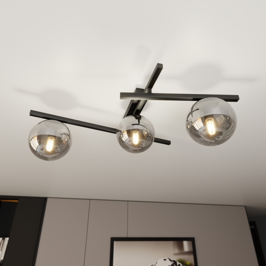 Loftlampe SMART 3xE14/10W/230V sort/grå