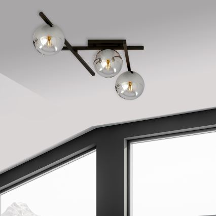 Loftlampe SMART 3xE14/10W/230V sort/grå