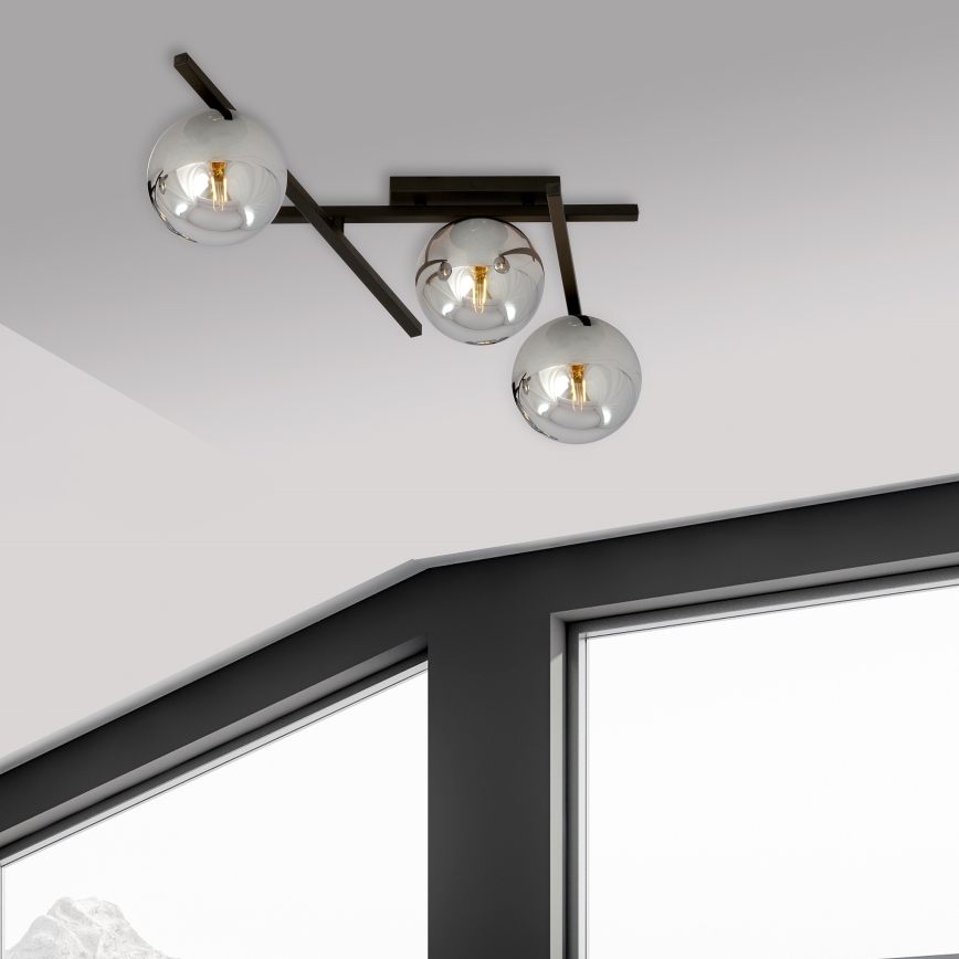 Loftlampe SMART 3xE14/10W/230V sort/grå