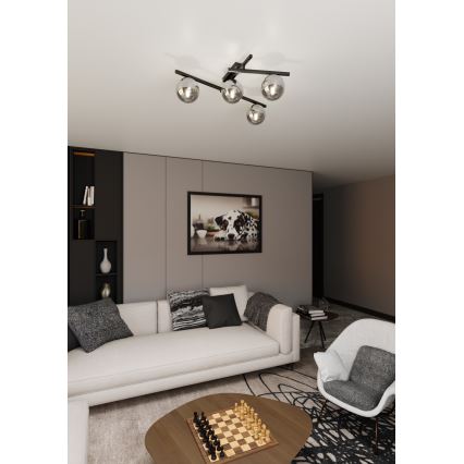 Loftlampe SMART 4xE14/10W/230V sort/grå