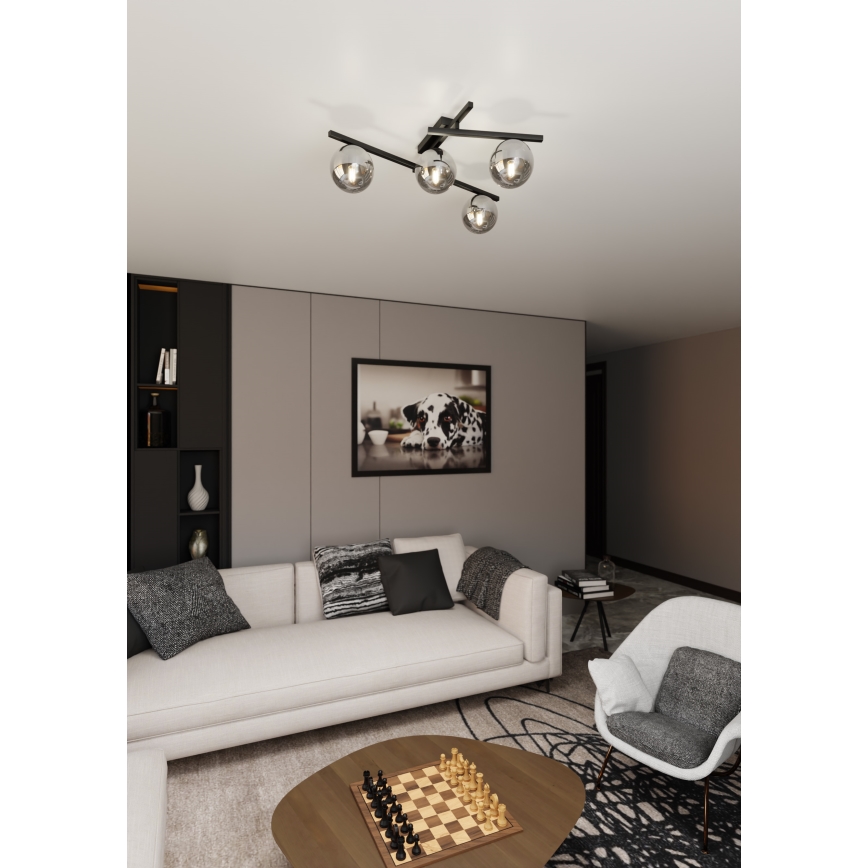 Loftlampe SMART 4xE14/10W/230V sort/grå