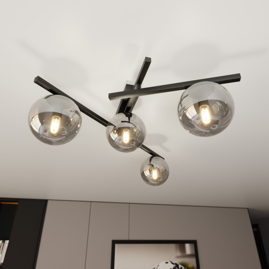 Loftlampe SMART 4xE14/10W/230V sort/grå