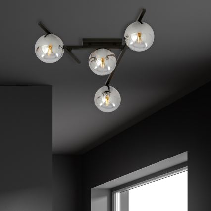 Loftlampe SMART 4xE14/10W/230V sort/grå