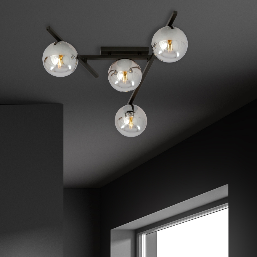 Loftlampe SMART 4xE14/10W/230V sort/grå