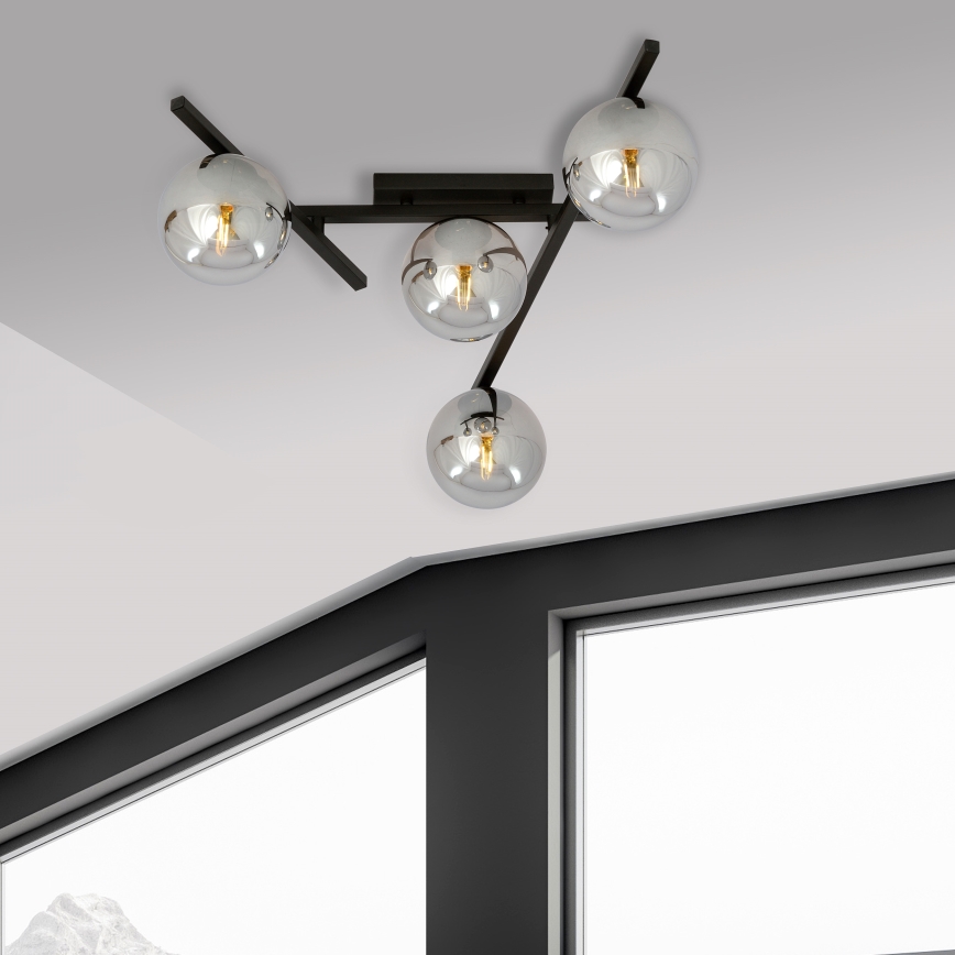 Loftlampe SMART 4xE14/10W/230V sort/grå